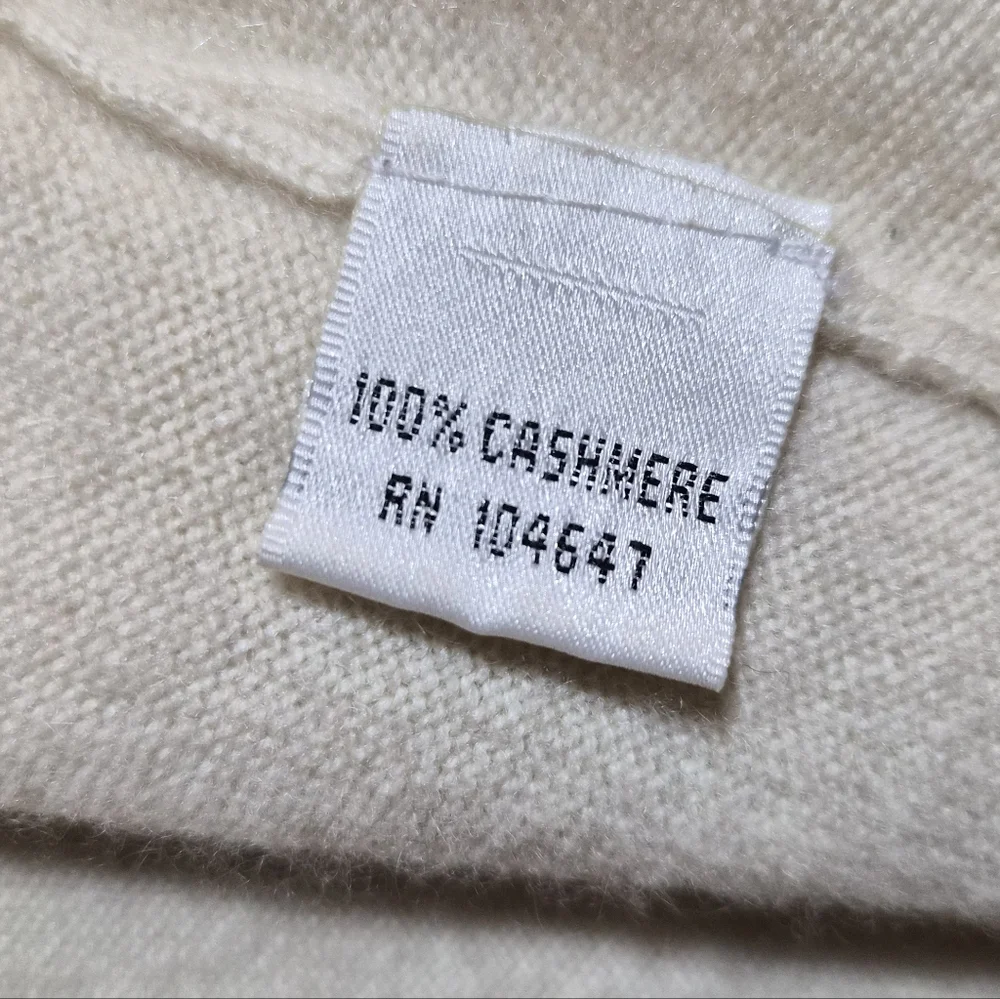 ​Talbots Petites 100% Pure Cashmere Cream Crewneck Sweater Size PL - Picture 2 of 10